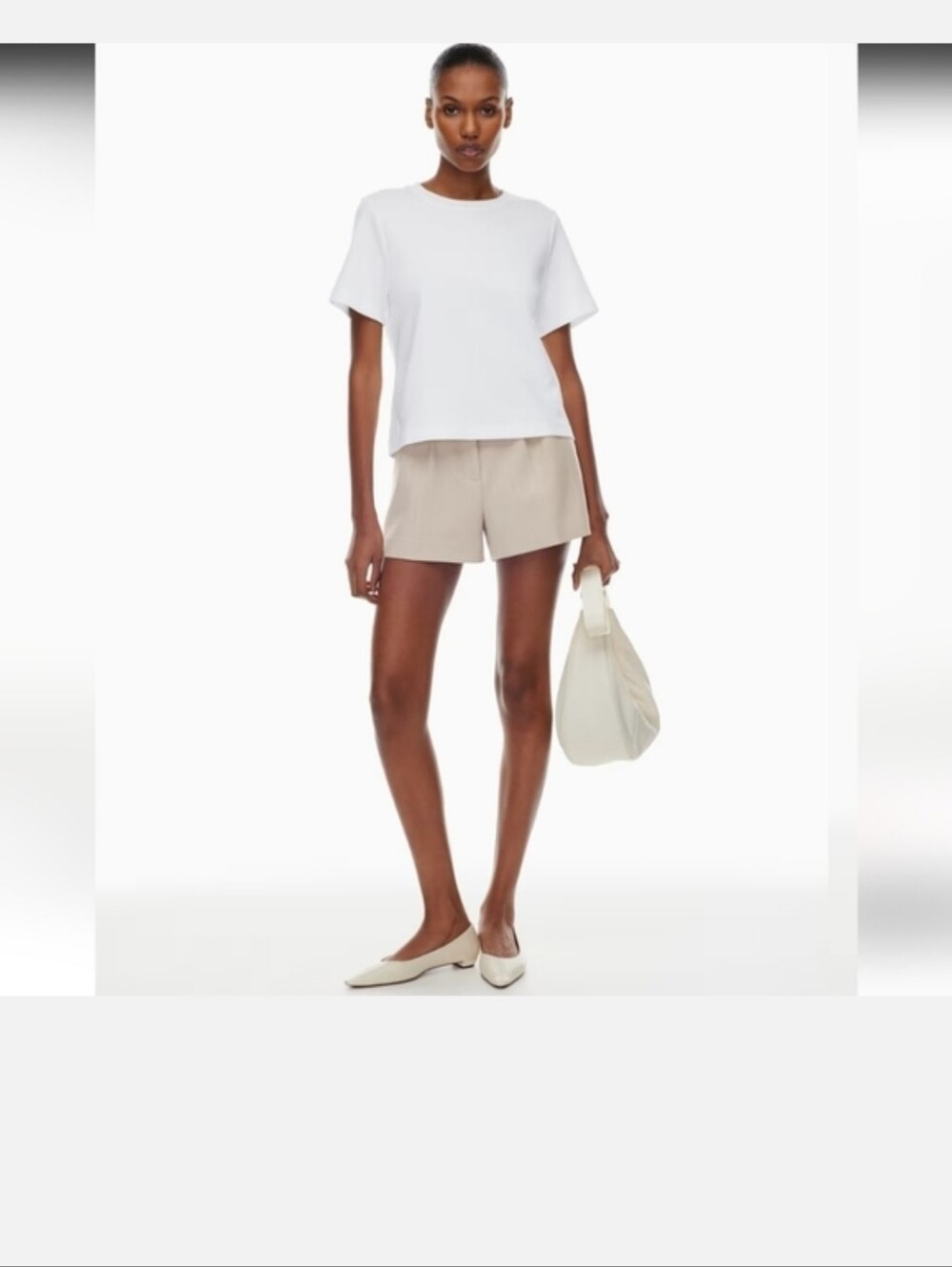 Aritzia Babaton Taupe Beige Effortless Mini Shorts.